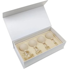 Naturachi Silikon Vakumlu Cam Yüz Masaj Kupası 4'lü Set Bej Renk