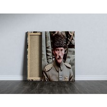 Pegziz Askeri Üniformalı Atatürk Sanatsal Kanvas Tablo -Salon Oda Ofis Dekorasyon