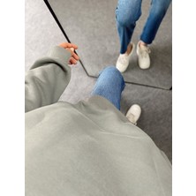 Olbia Butik Gri Üç Iplik Şardonlu  Oversize Sweatshirt S