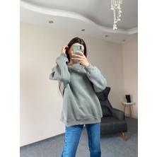 Olbia Butik Gri Üç Iplik Şardonlu  Oversize Sweatshirt S