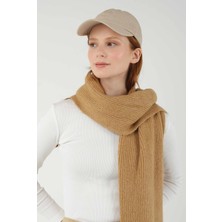 HE-QA Düz Örgü Atkı Camel