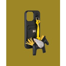 Dukkan Case Siyah Kartlıklı Oyuncaklı Telefon Kılıfı - DK183 - iPhone 14
