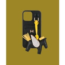 Dukkan Case Siyah Kartlıklı Oyuncaklı Telefon Kılıfı - DK183 - iPhone 13 Pro