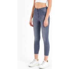 JAHR MARC Kadın Gri Yüksek Bel Skinny Jean