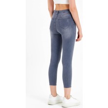 JAHR MARC Kadın Gri Yüksek Bel Skinny Jean