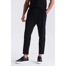 Jakamen Siyah Comfort Fit Beli Lastikli Jogger Pantolon