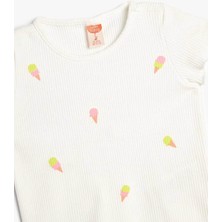 Koton Kız Bebek T-Shirt Ekru 4SMG10089AK