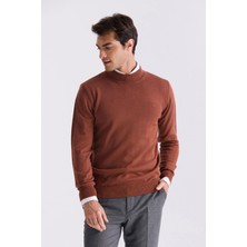 Jakamen Tarçın Slim Fit Yarım Balıkçı Triko Kazak