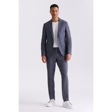 Jakamen Gri Slim Fit Mono Yaka Tek Düğme Spor Takım Elbise