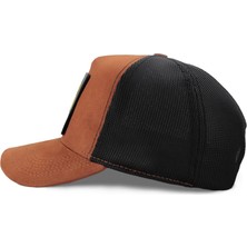 BlackBörk V1 Trucker Kurt - 3sc Kod Logolu Unisex Camel-Siyah Şapka (Cap)
