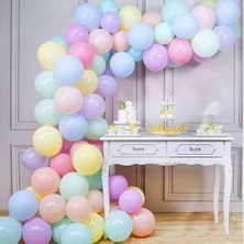 Parti Dükkanım Balon Zinciri - Karışık Makaron 100 Adet