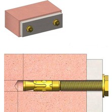 Badem10 Saplamalı Klipsli Çelik Dübel M8X75 mm Raf Montaj Bağlantı Zemin Monte Tavan Beton Asma Aparat