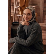 Fresh Roslyn Desen Pamuk Ipek Eşarp Kahverengi