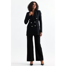 Sense Kadın Takım Elbise Ceket ve Pantolon | TK34239 Siyah