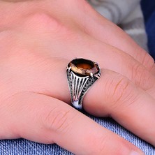 Silverbox Minimalist Zultanit Gümüş Erkek Yüzük, Renk Değişimi Taşlı Gümüş Erkek Yüzük, 925 Ayar Erkek Yüzük