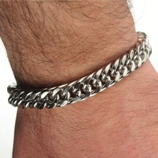 İdol Avm 316L Modern Erkek Çelik Bileklik Zincir Takı Aksesuar B24 T5