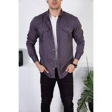 Enzim Jeans Erkek Slim Fit Kot Gömlek
