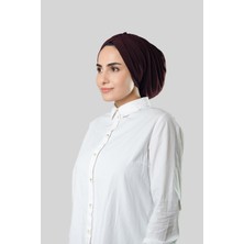 Hürrem Bone Kahve Drapeli Salaş Tesettür Bone Sandy Büzgülü 2315_14