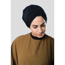 Hürrem Bone Lacivert Drapeli Salaş Tesettür Bone Sandy Büzgülü 2315_02