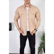 Enzim Jeans Erkek Slim Fit Kot Gömlek