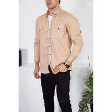 Enzim Jeans Erkek Slim Fit Kot Gömlek