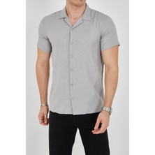 Enzim Jeans Erkek Slim Fit Polycotton Kısa Kol Gömlek