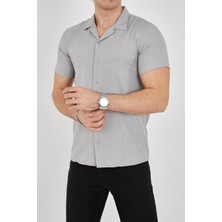 Enzim Jeans Erkek Slim Fit Polycotton Kısa Kol Gömlek