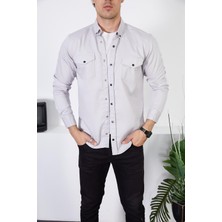Enzim Jeans Erkek Slim Fit Kot Gömlek