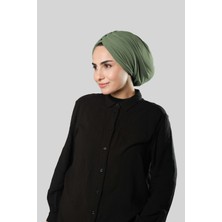 Hürrem Bone Yağ Yeşili Drapeli Salaş Tesettür Bone Sandy Büzgülü 2315_36