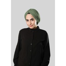 Hürrem Bone Yağ Yeşili Drapeli Salaş Tesettür Bone Sandy Büzgülü 2315_36