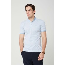 Coonless Erkek Yakalı Buz Mavi Tshirt