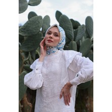 İpekhan Lunaliner Desen Soft Eşarp Turkuaz 1166-15