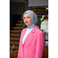 İpekhan Düz Desen Vual Şal Gri Menekşe Vual Ipek Şal -  9800-34