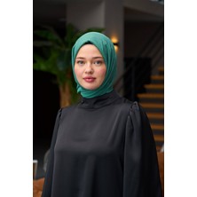 İpekhan Düz Desen Vual Şal Orman Yeşil Vual Ipek Şal -  9800-36