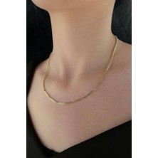 Fiyonk Kuyumculuk 14 Ayar Altın Desenli Küp Zincir