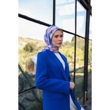 İpekhan Triano Desen Soft Eşarp Mavi Vizon 1171-11