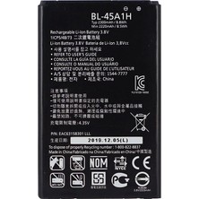 Tekno Prime Lg K10 ile Uyumlu Ithal Pil BL45A1H