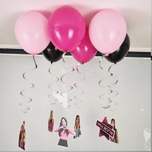 Parti Dükkanım Black Pink Balonlu Tavan Süsü 6'lı