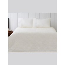 Taç Pike Takımı Jakarlı Callie Ekru Tek Kişilik