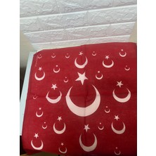 Sema Aksesuar Kırmızı Ay Yıldız Türk Bayrağı Temalı Pamuk Kumaş Fular - Bandana - 23 Nisan, 29 Ekim, 19 Mayıs