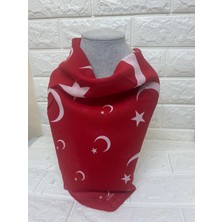 Sema Aksesuar Kırmızı Ay Yıldız Türk Bayrağı Temalı Pamuk Kumaş Fular - Bandana - 23 Nisan, 29 Ekim, 19 Mayıs