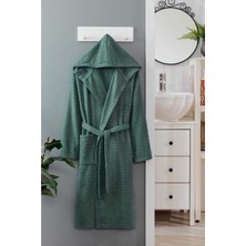 Mira Home Kapüşonlu Unisex Banyo Bornozu &AMP;#37;100 Soft Pamuklu Yeşil