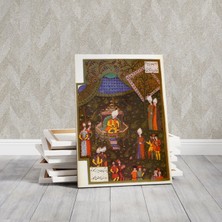 Pegziz Kanuni Sultan Süleyman Macaristan Seferi Minyatür Tasviri Kanvas Tablo - Salon Oda Ofis Duvar Dekorasyonu Sanatsal Tablo