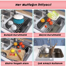 Yuvadan - Bulaşık Kurutma Aparatı, Açılır Kapanır Katlanır Bulaşıklık, Lavabo Üstü Çok Amaçlı Kurutmalık