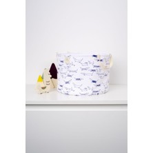 Little Gusto Organik Pamuk Büyük Boy Saplı Oyuncak Sepeti Paw 25X35 cm