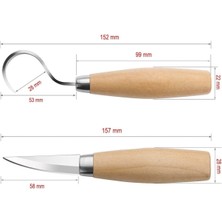Depolife Ahşap Oyma Alet Seti Kaşık Kuksa Oyma Şekillendirme Bıçak Seti 2 Parça Oval Oyma