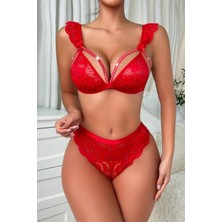 Uray Store Bella Notte Kırmızı Balensiz Sütyen Takım PR16067