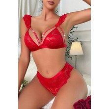 Uray Store Bella Notte Kırmızı Balensiz Sütyen Takım PR16067