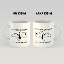 Moddy Store Iç Istemem Çalışayım Ep Isterim Yatayım Tembel Köpek Karakter Baskılı Kupa Bardak Hediyelik