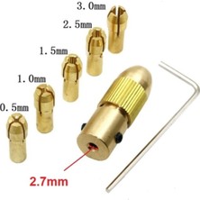 Depolife Otomatik Mandrel Mini Motor Mandreni Chuck Üniversal 2.7 mm Mil Penset Okul Proje Ödev Hobi 5'li Pens